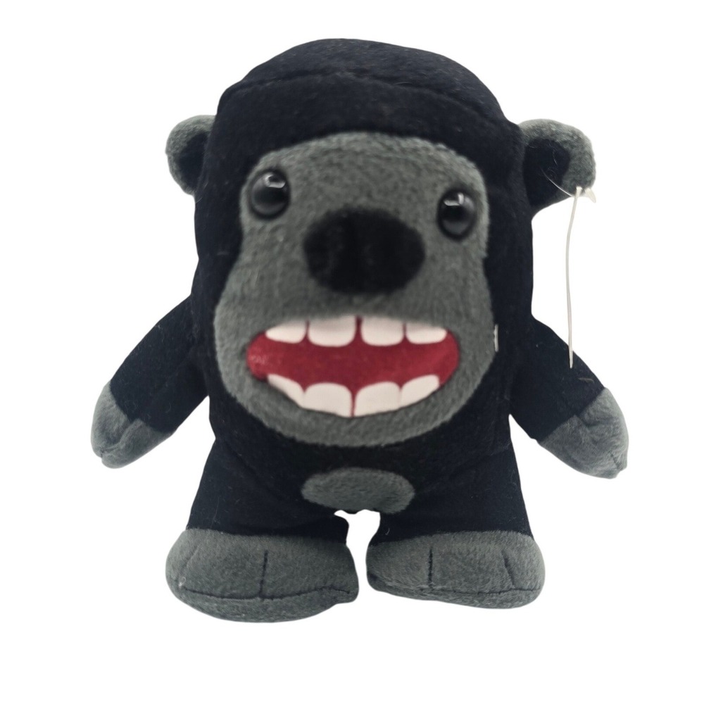 Peek A Boo Toys Gorilla Monkey Plush Big Teeth Grin Stuffed Animal Black Grey